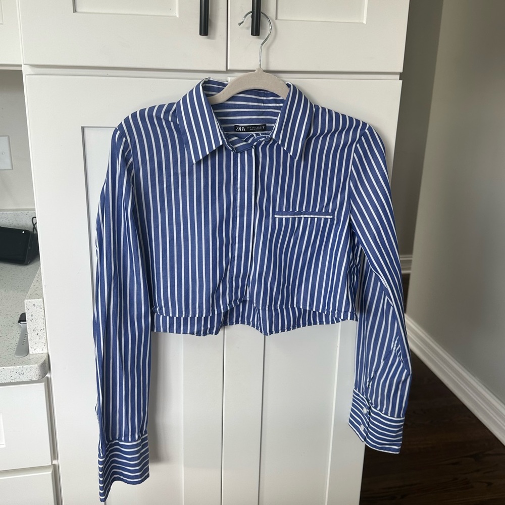 ZARA CROP POPLIN SHIRT